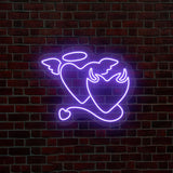 Angel And Devil Hearts Neon Sign | NEON SIGNO® Custom Neon Signs