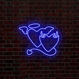 Angel And Devil Hearts Neon Sign | NEON SIGNO® Custom Neon Signs