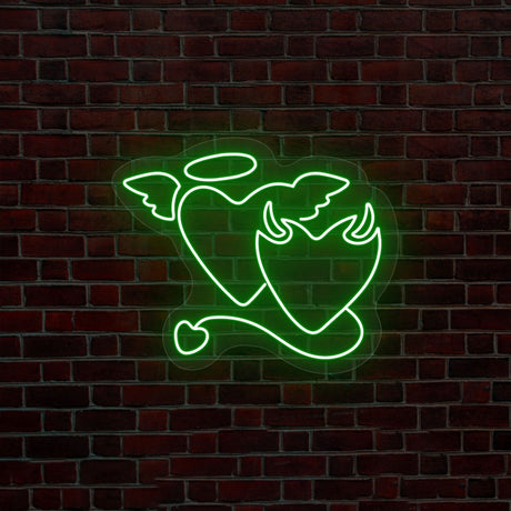 Angel And Devil Hearts Neon Sign | NEON SIGNO® Custom Neon Signs