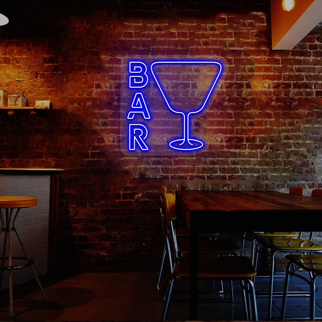 Bar And Glass Neon Sign | NEON SIGNO® Custom Neon Signs