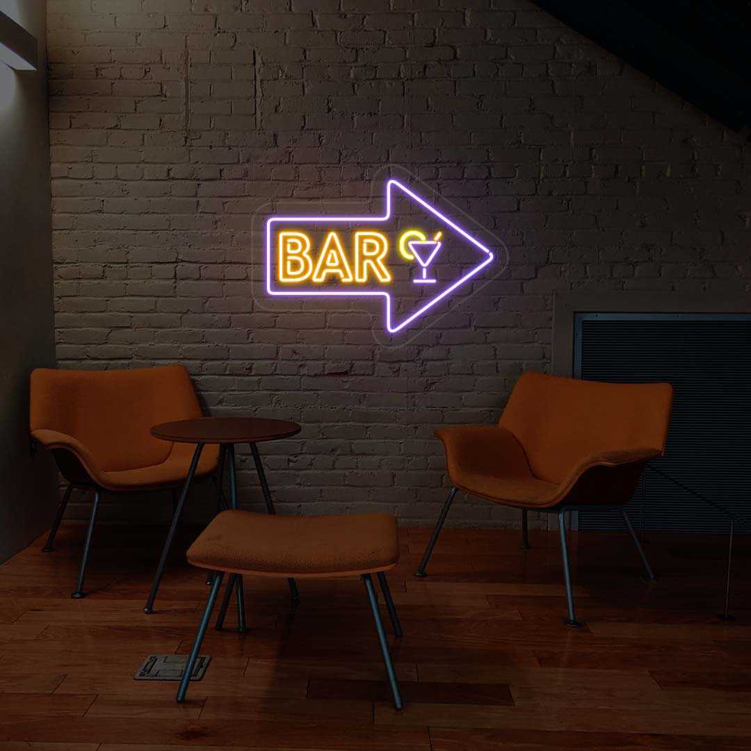 Bar Arrow Neon Sign | NEON SIGNO® Custom Neon Signs