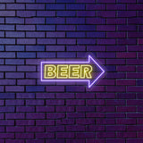 Beer Arrow Neon Sign - Multicolor | NEON SIGNO® Custom Neon Signs