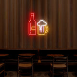 Beer Bottle And Jug Neon Sign - Multicolor | NEON SIGNO® Custom Neon Signs