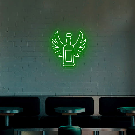 Beer Bottle With Wings Neon Sign | NEON SIGNO® Custom Neon Signs