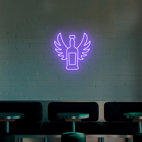 Beer Bottle With Wings Neon Sign | NEON SIGNO® Custom Neon Signs