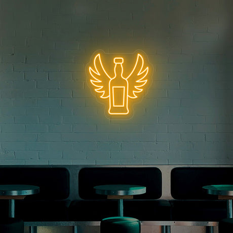 Beer Bottle With Wings Neon Sign | NEON SIGNO® Custom Neon Signs