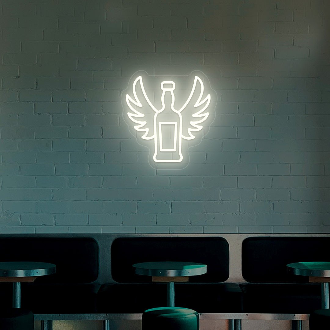 Beer Bottle With Wings Neon Sign | NEON SIGNO® Custom Neon Signs