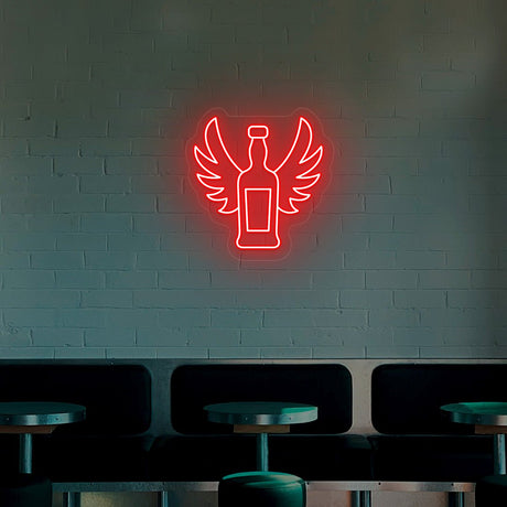 Beer Bottle With Wings Neon Sign | NEON SIGNO® Custom Neon Signs