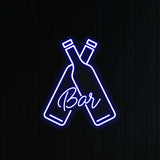 Beer Bottles With Bar Neon Sign | NEON SIGNO® Custom Neon Signs