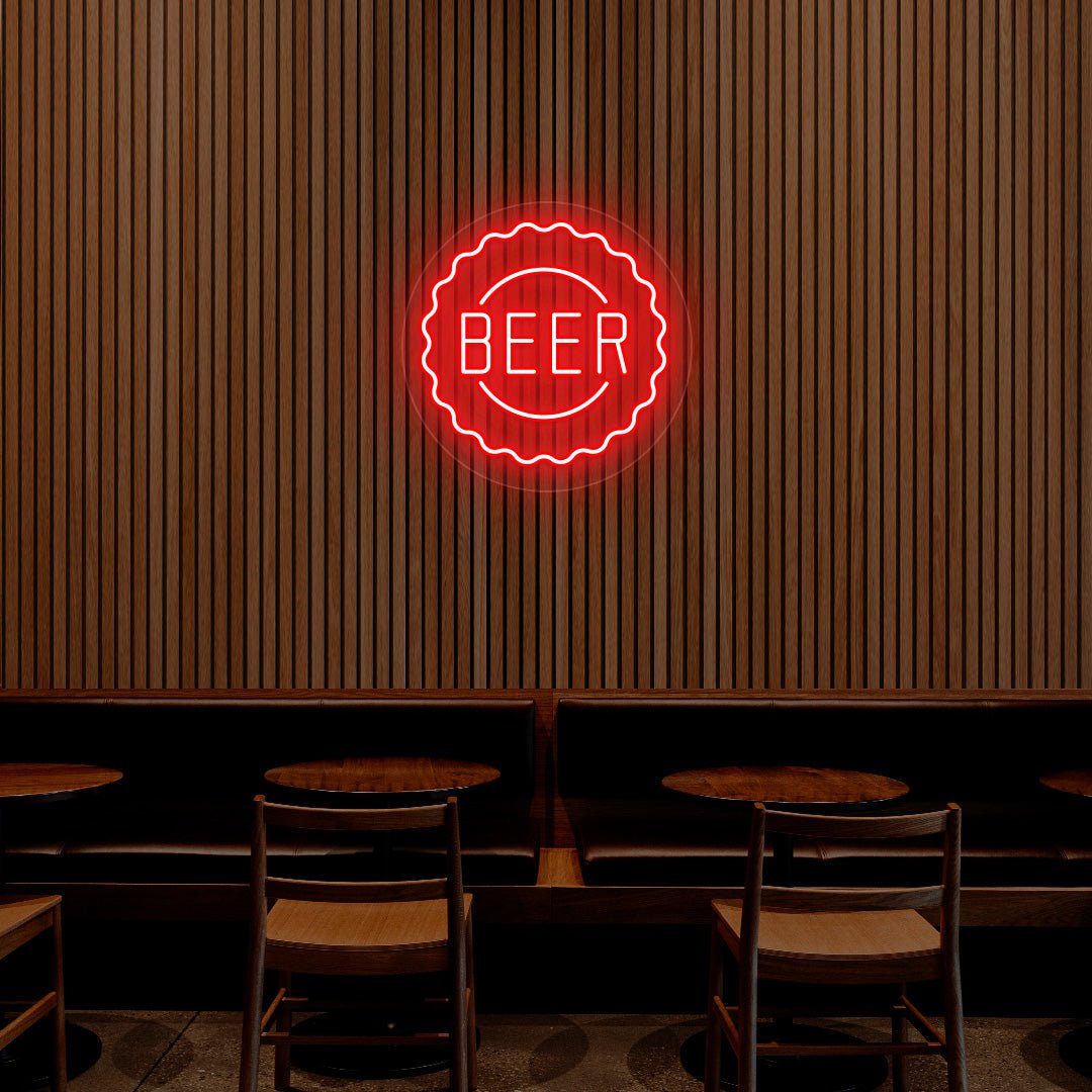 Beer Cap Neon Sign | NEON SIGNO® Custom Neon Signs