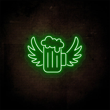 Beer Mug With Angel Wings Neon Sign | NEON SIGNO® Custom Neon Signs