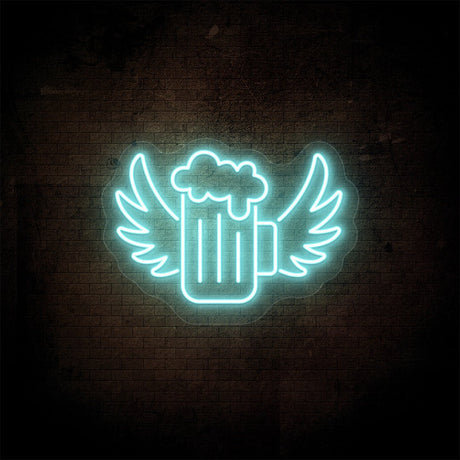 Beer Mug With Angel Wings Neon Sign | NEON SIGNO® Custom Neon Signs