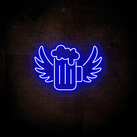 Beer Mug With Angel Wings Neon Sign | NEON SIGNO® Custom Neon Signs