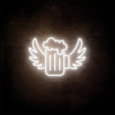 Beer Mug With Angel Wings Neon Sign | NEON SIGNO® Custom Neon Signs