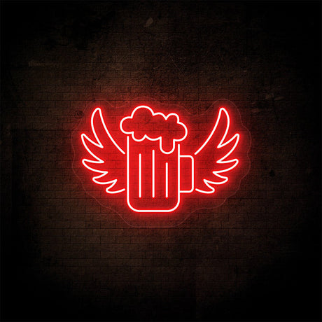 Beer Mug With Angel Wings Neon Sign | NEON SIGNO® Custom Neon Signs