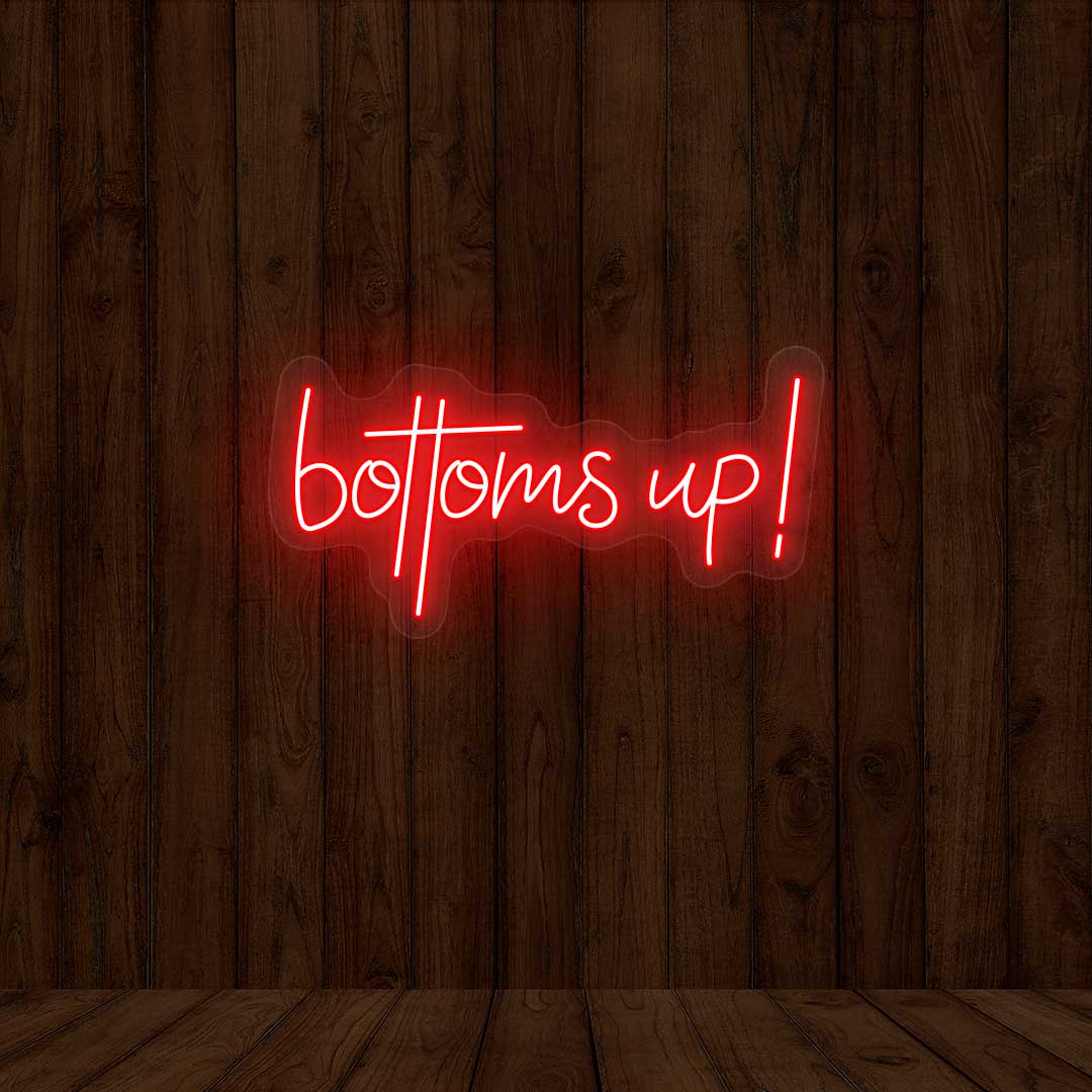 Bottoms Up - Bar Neon Sign | NEON SIGNO® Custom Neon Signs