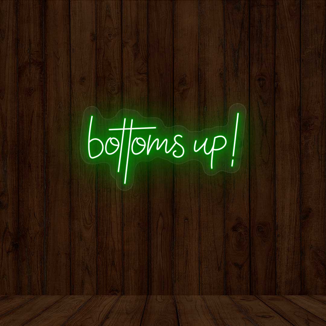 Bottoms Up - Bar Neon Sign | NEON SIGNO® Custom Neon Signs