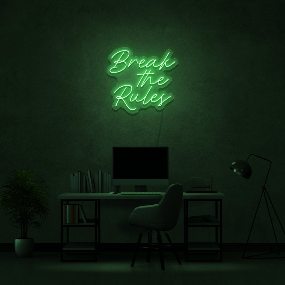 Break The Rules Neon Sign | NEON SIGNO® Custom Neon Signs