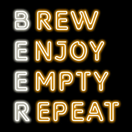Brew Enjoy Empty Repeat Neon Sign | NEON SIGNO® Custom Neon Signs