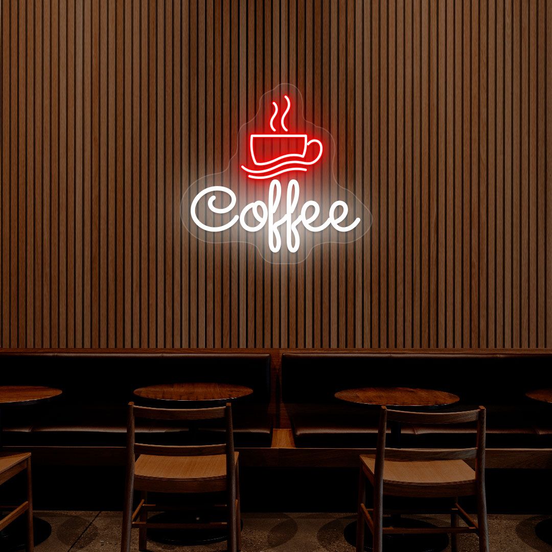 Coffee Cafe Neon Sign - Multicolor | NEON SIGNO® Custom Neon Signs