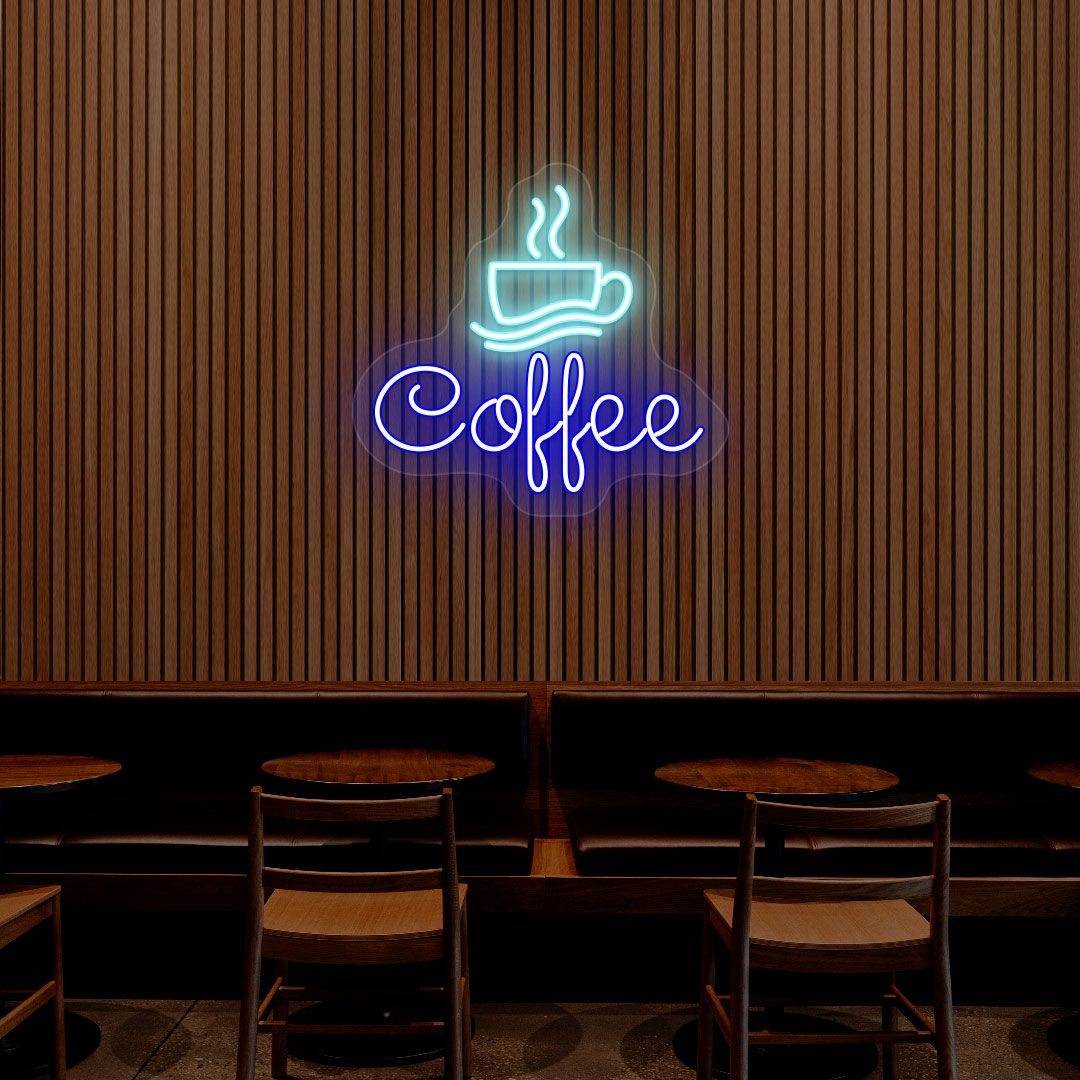 Coffee Cafe Neon Sign - Multicolor | NEON SIGNO® Custom Neon Signs