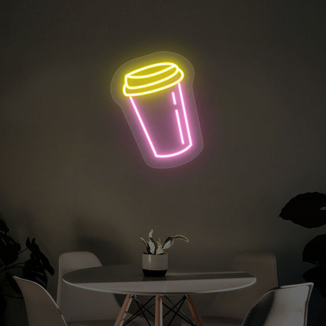 Coffee Cup Neon Sign - Multicolor | NEON SIGNO® Custom Neon Signs
