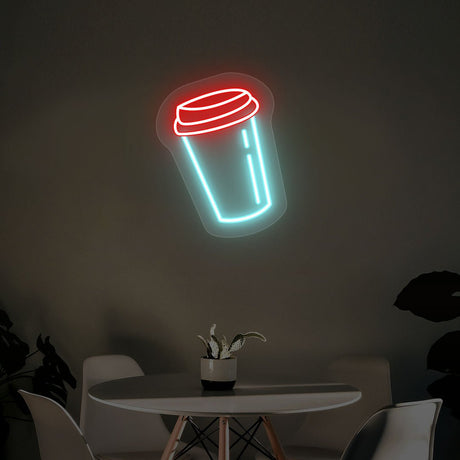 Coffee Cup Neon Sign - Multicolor | NEON SIGNO® Custom Neon Signs