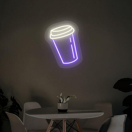 Coffee Cup Neon Sign - Multicolor | NEON SIGNO® Custom Neon Signs
