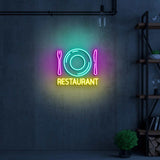 Cutlery & Dish Restaurant Neon Sign - Multicolor | NEON SIGNO® Custom Neon Signs