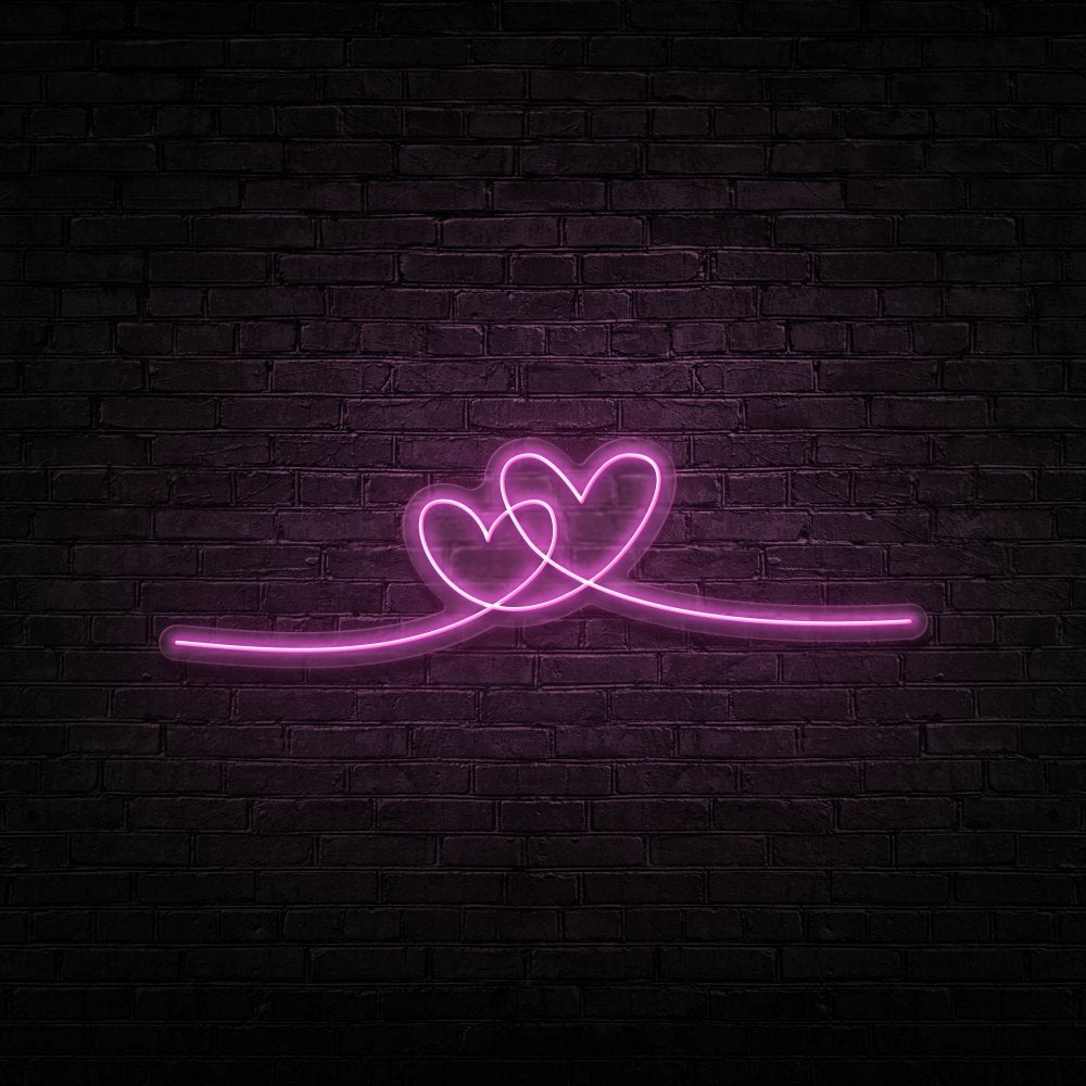 Double Heart Neon Sign | NEON SIGNO® Custom Neon Signs