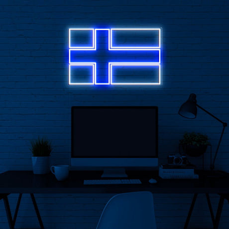 Finland Flag Neon Sign | NEON SIGNO® Custom Neon Signs