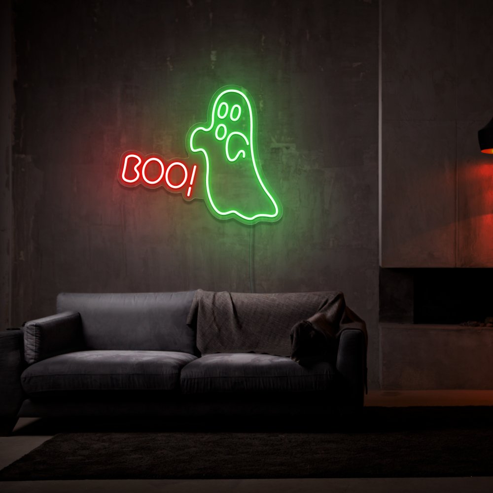 Ghost BOO! Neon Sign | NEON SIGNO® Custom Neon Signs