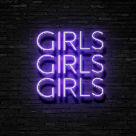 GIRLS GIRLS GIRLS Neon Sign | NEON SIGNO® Custom Neon Signs