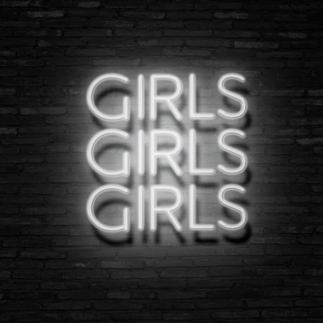 GIRLS GIRLS GIRLS Neon Sign | NEON SIGNO® Custom Neon Signs