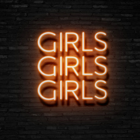 GIRLS GIRLS GIRLS Neon Sign | NEON SIGNO® Custom Neon Signs