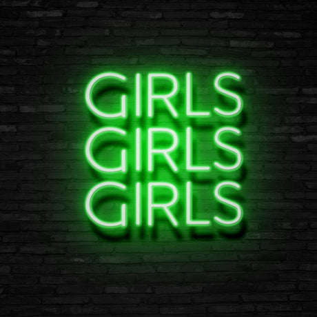 GIRLS GIRLS GIRLS Neon Sign | NEON SIGNO® Custom Neon Signs