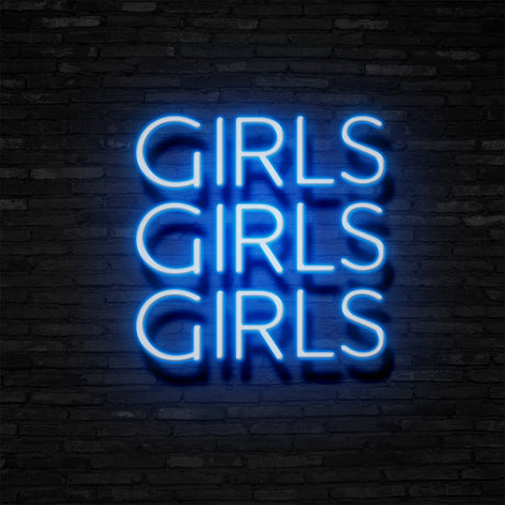 GIRLS GIRLS GIRLS Neon Sign | NEON SIGNO® Custom Neon Signs