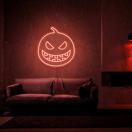 Halloween Evil Pumpkin Neon Sign | NEON SIGNO® Custom Neon Signs