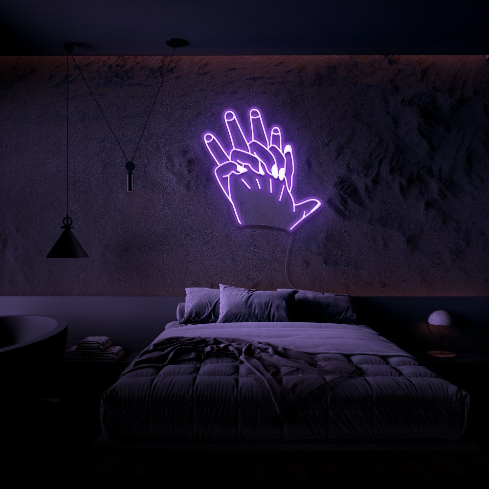 Hand In Hand Neon Sign | NEON SIGNO® Custom Neon Signs