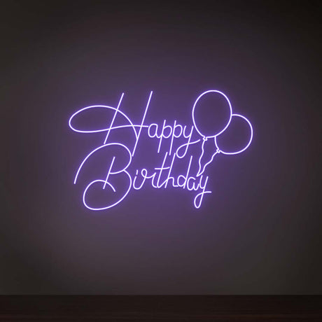 Happy Birthday With Balloons Neon Sign | NEON SIGNO® Custom Neon Signs