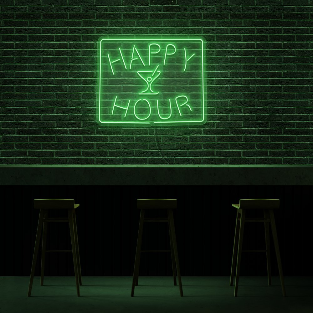 Happy Hour Neon Sign | NEON SIGNO® Custom Neon Signs