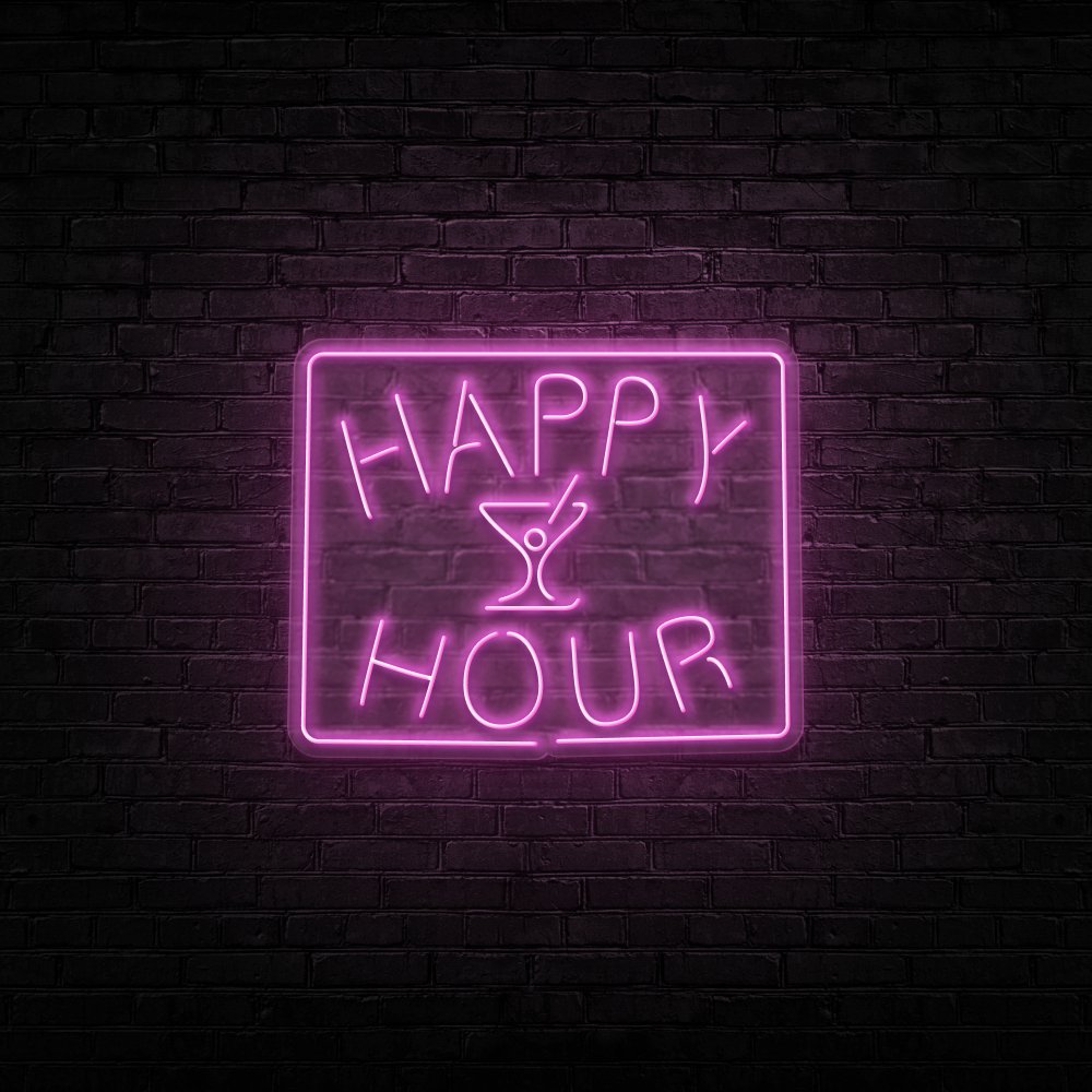 Happy Hour Neon Sign | NEON SIGNO® Custom Neon Signs