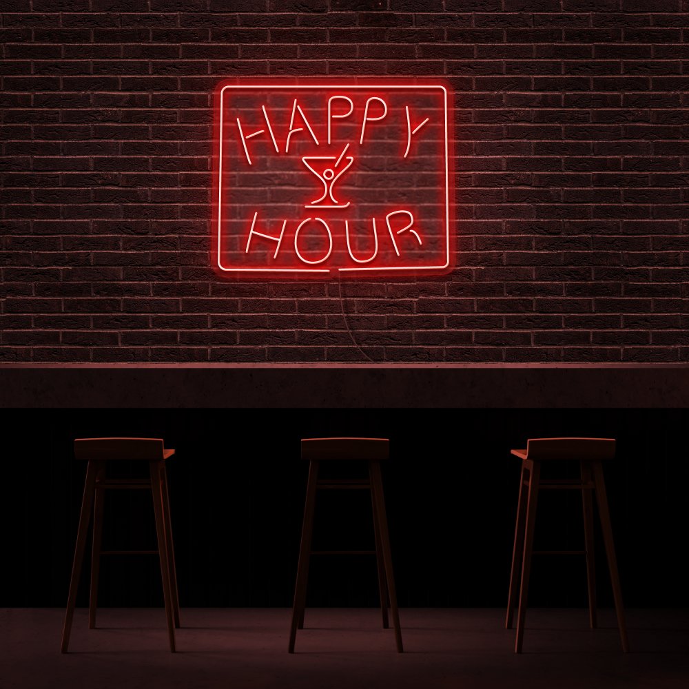 Happy Hour Neon Sign | NEON SIGNO® Custom Neon Signs