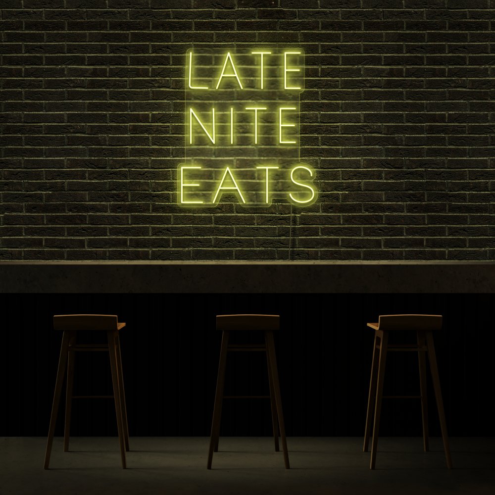 Late Night Eats Neon Sign | NEON SIGNO® Custom Neon Signs