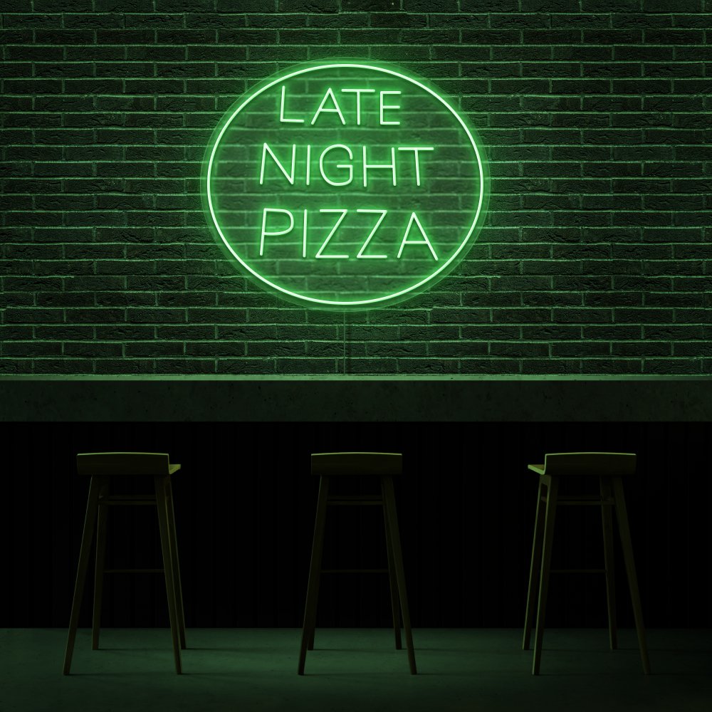 Late Night Pizza Neon Sign | NEON SIGNO® Custom Neon Signs