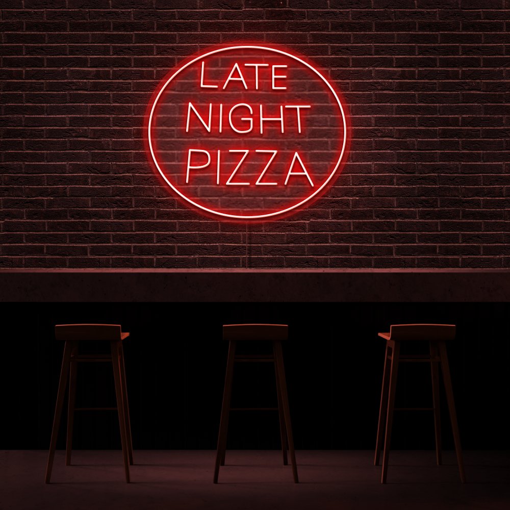 Late Night Pizza Neon Sign | NEON SIGNO® Custom Neon Signs