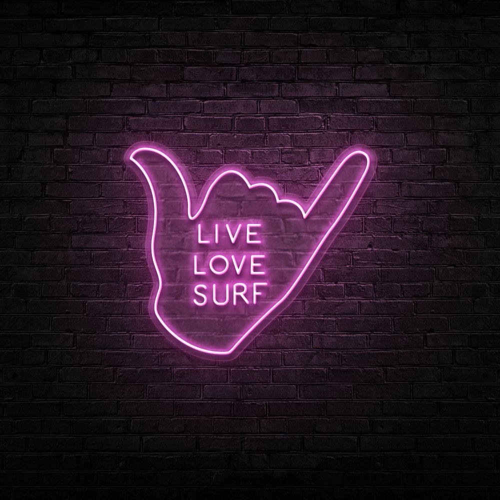 Live Love Surf Neon Sign | NEON SIGNO® Custom Neon Signs