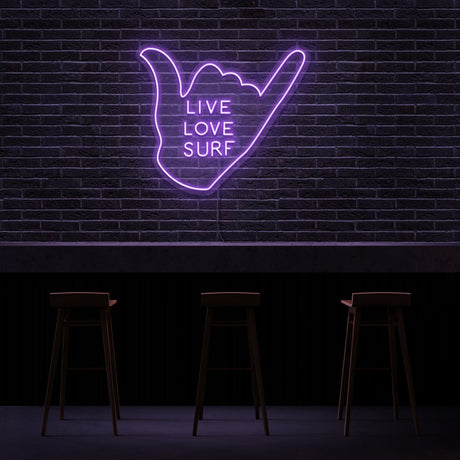 Live Love Surf Neon Sign | NEON SIGNO® Custom Neon Signs