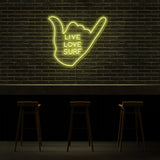 Live Love Surf Neon Sign | NEON SIGNO® Custom Neon Signs