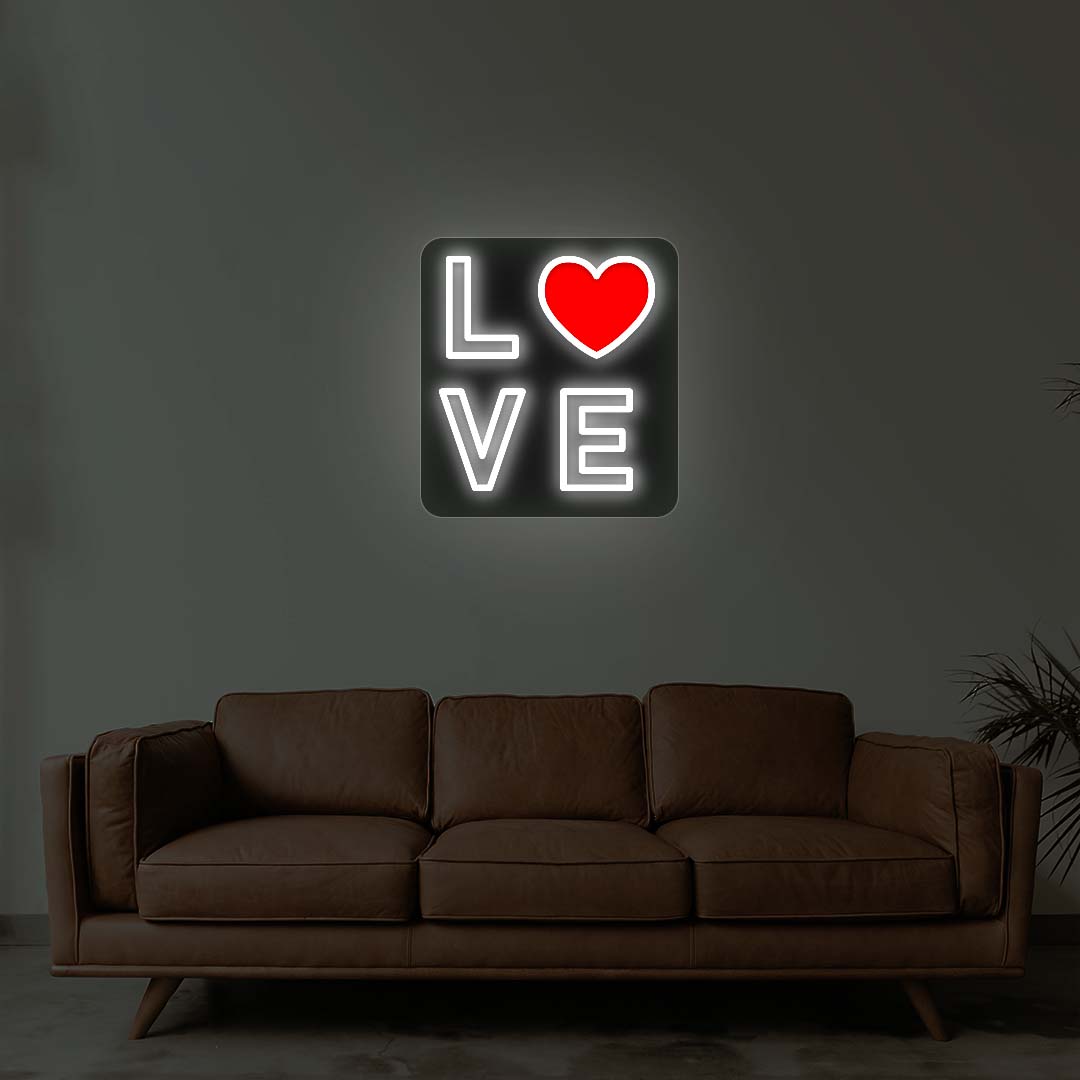 Love Neon Sign - Black Backboard | NEON SIGNO® Custom Neon Signs